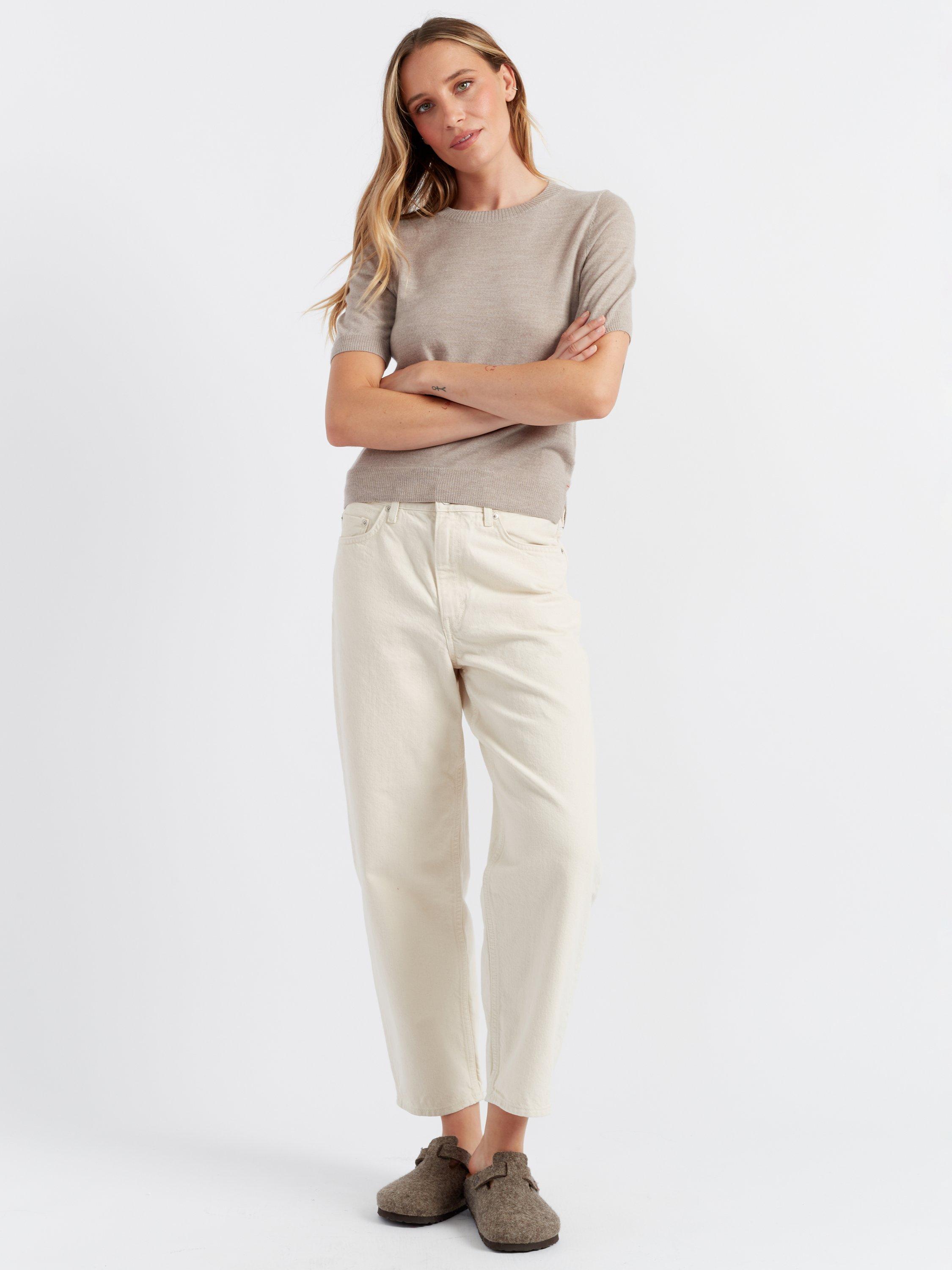 Product image 1 of 3, which shows Chinti & Parker Pure Fine Merino Wool Top, Smokey Taupe, XS