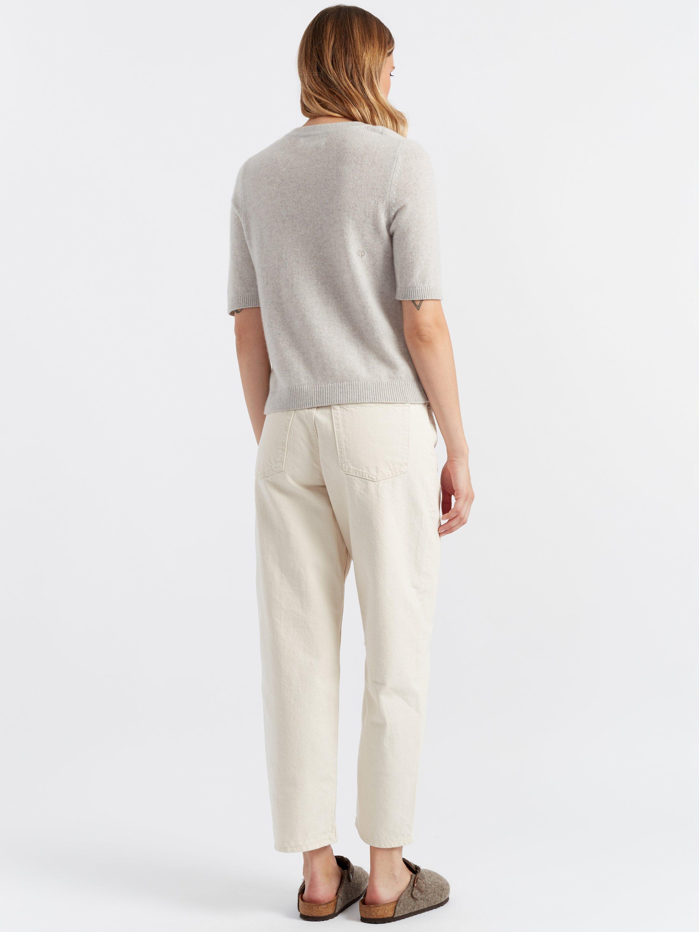 Product image 2 of 3, which shows Chinti & Parker Summer Cloud Pure Cashmere Top, Smokey Taupe, XS