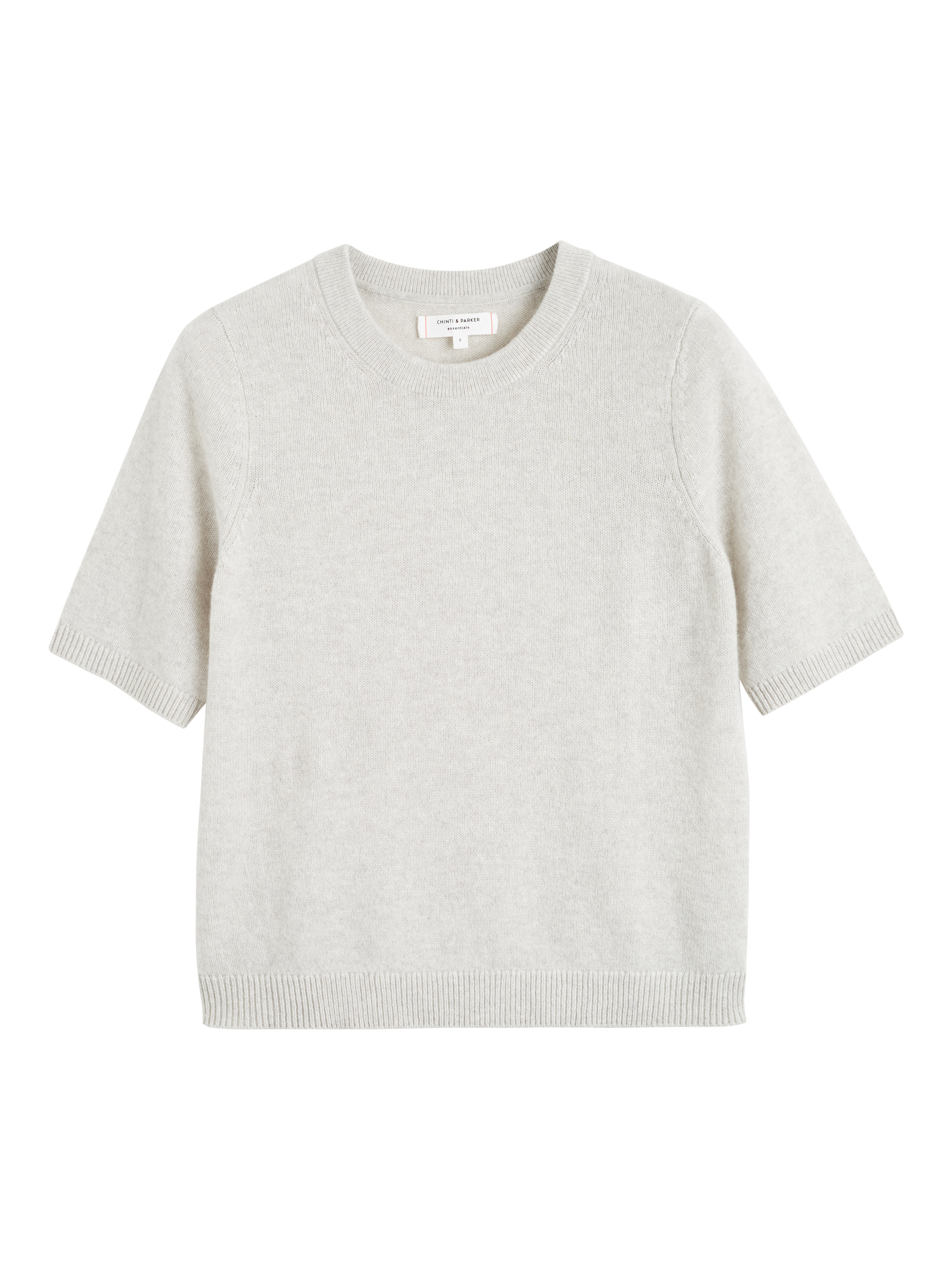Product image 3 of 3, which shows Chinti & Parker Summer Cloud Pure Cashmere Top, Smokey Taupe, XS