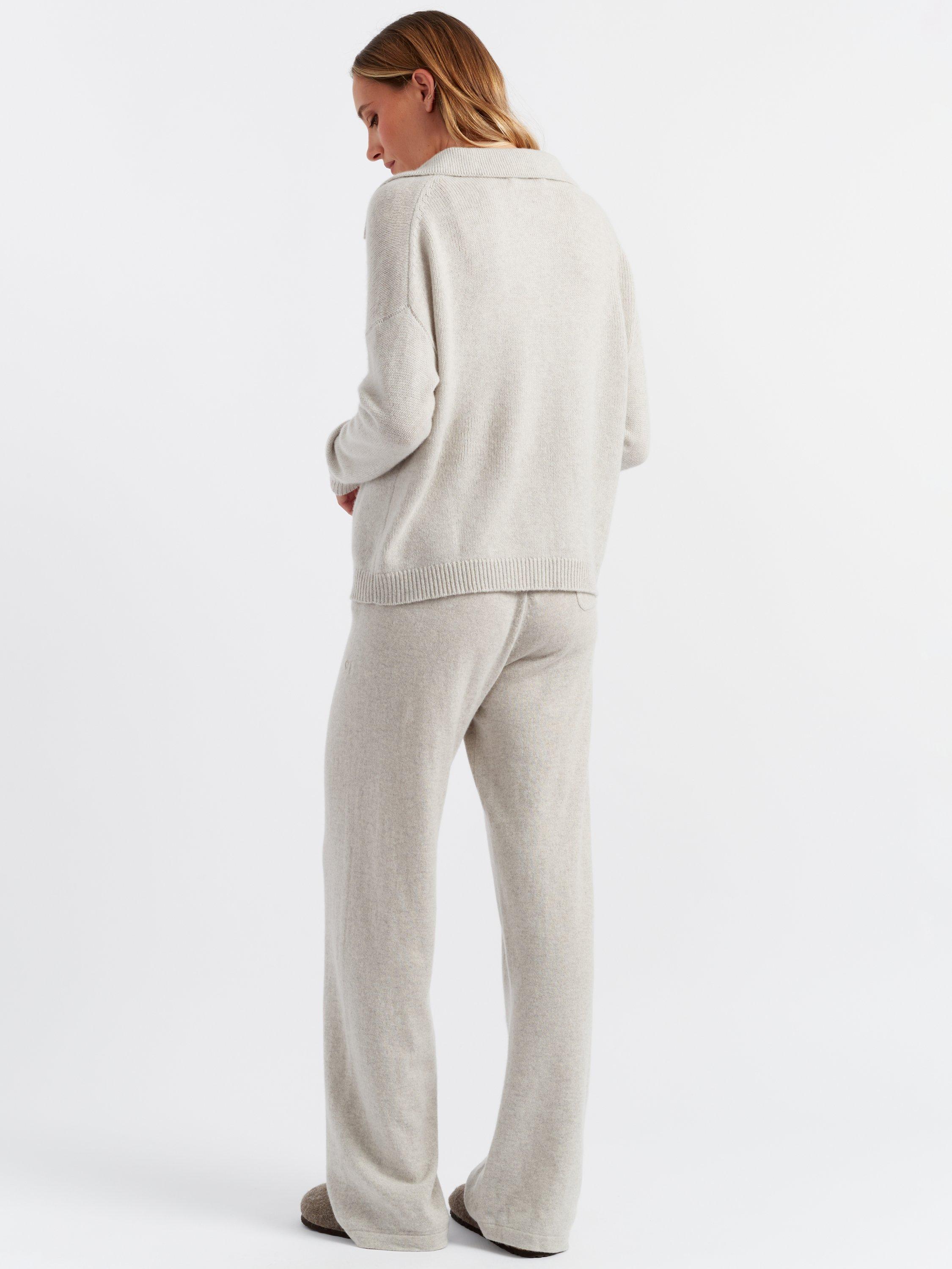 Product image 2 of 3, which shows Chinti & Parker Cloud Pure Cashmere Collared Jumper, Smokey Taupe, XS