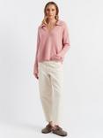 Chinti & Parker Cloud Pure Cashmere Collared Jumper, Clay Pink
