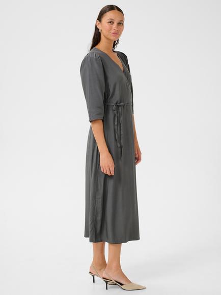KAFFE Mira Wrap Midi Dress, Black Oyster - view 2, Black Oyster