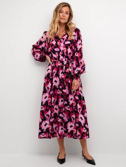 KAFFE Pollie Floral Shirt Dress, Pink, Pink