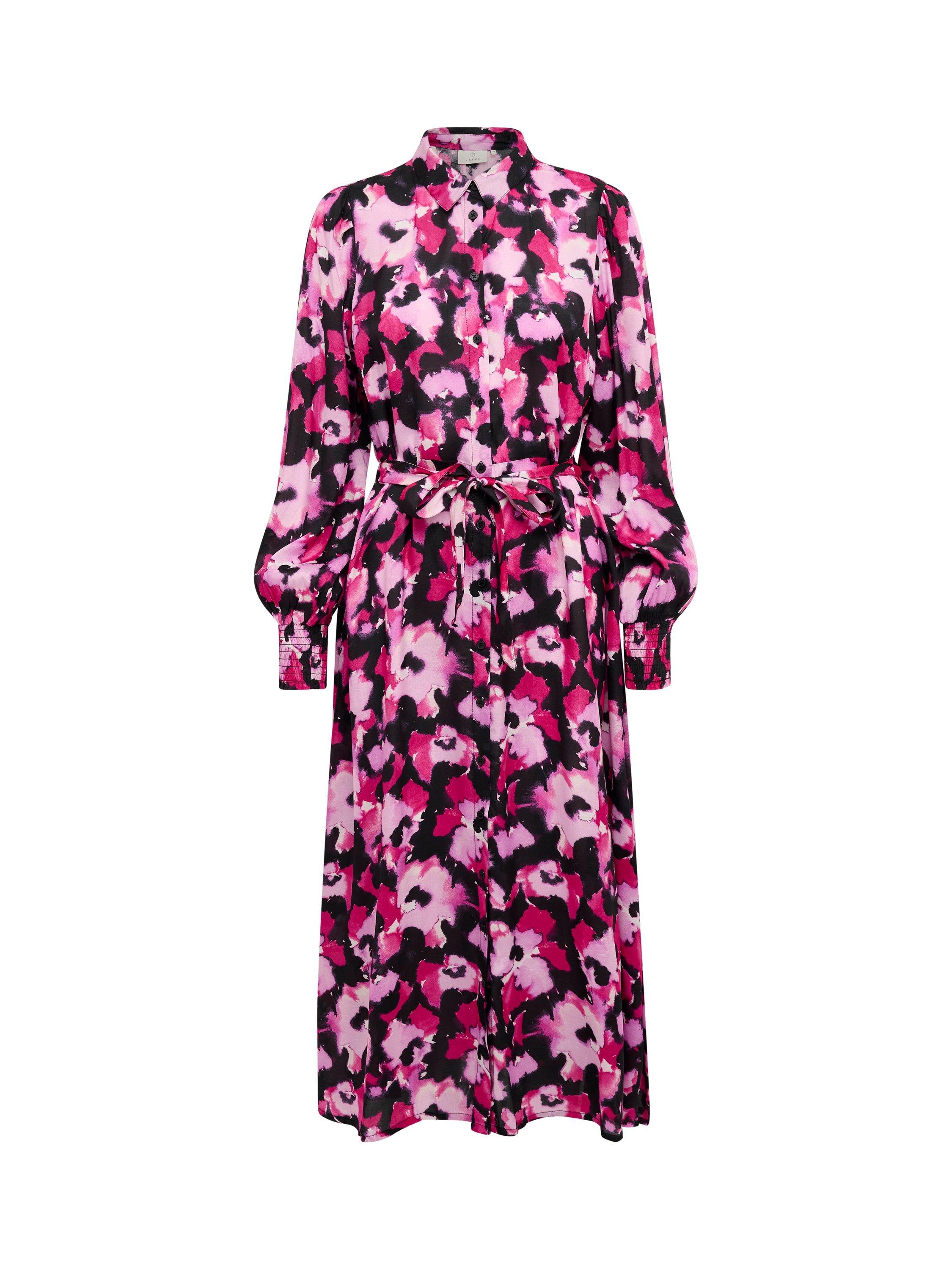 Product image 5 of 6, which shows KAFFE Pollie Floral Shirt Dress, Pink, 8