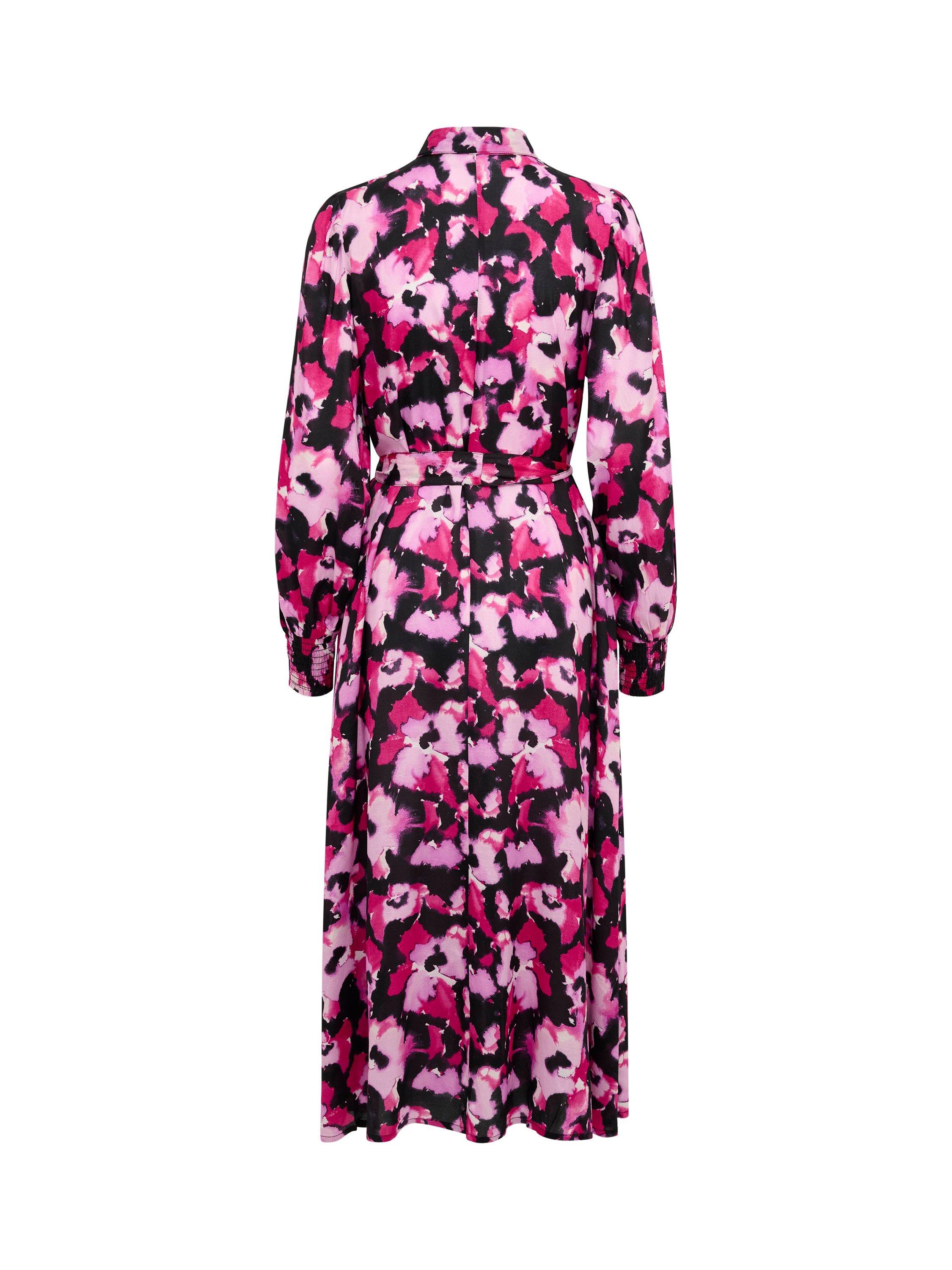 Product image 6 of 6, which shows KAFFE Pollie Floral Shirt Dress, Pink, 8