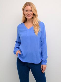 KAFFE Amber V-Neck Top, Ultramarine, Ultramarine