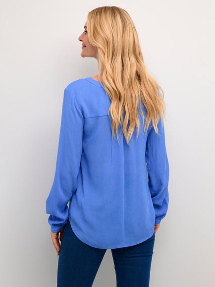 KAFFE Amber V-Neck Top, Ultramarine - view 2, Ultramarine