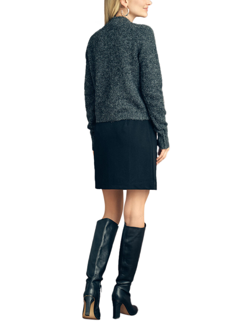 Product image 2 of 4, which shows A-VIEW Audrey Knit Cardigan, Dark Grey, XL