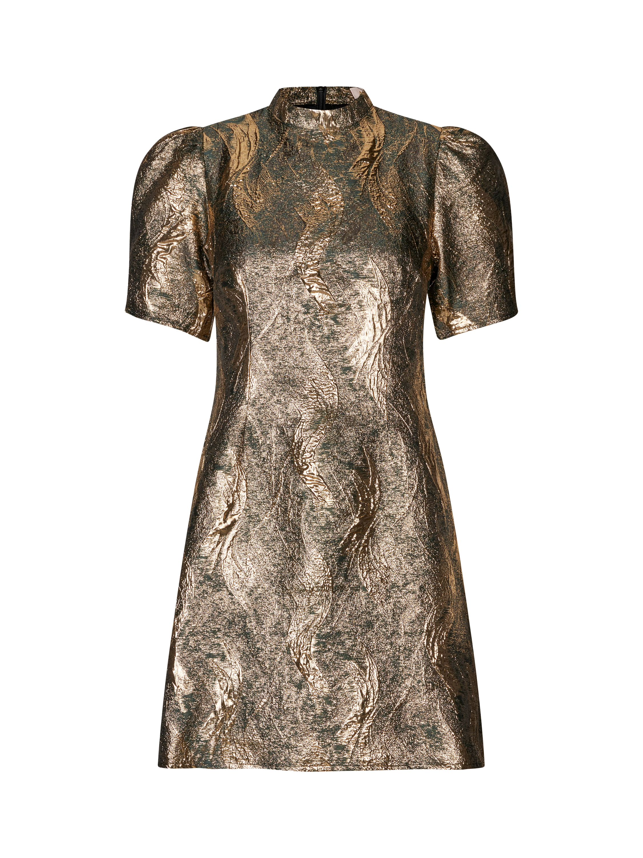 A-VIEW Bonnie Jacquard Mini Dress, Gold