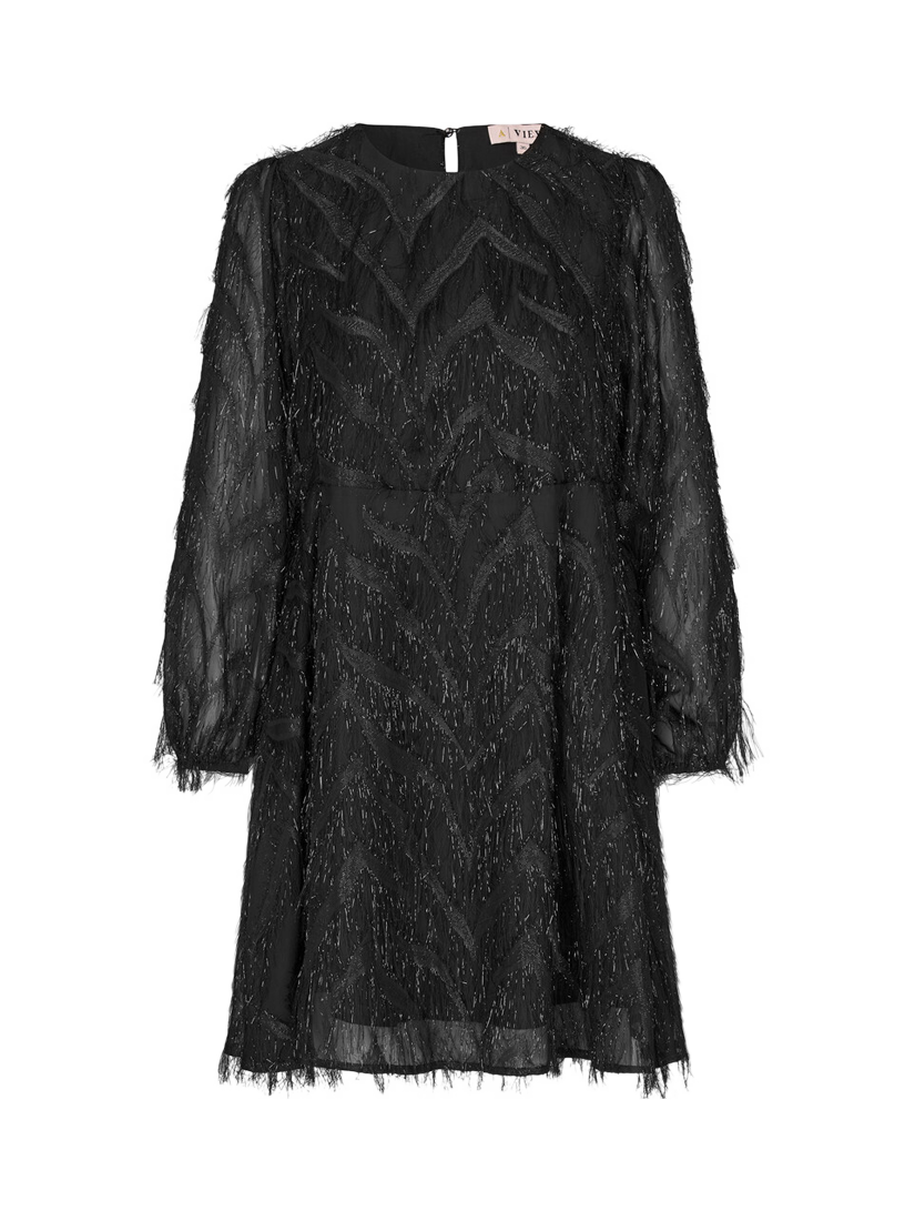 Product image 1 of 4, which shows A-VIEW Elini Shimmer Dress, Black, 8