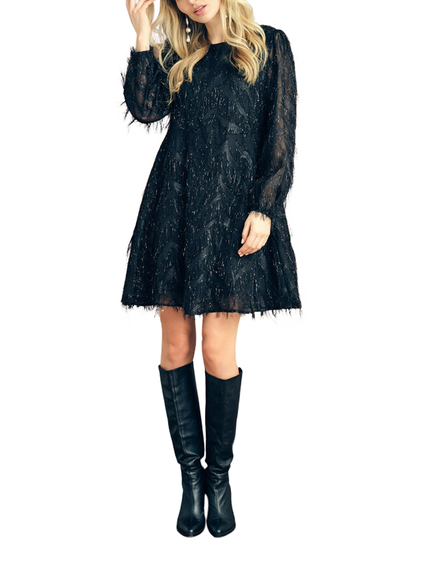 Product image 3 of 4, which shows A-VIEW Elini Shimmer Dress, Black, 8
