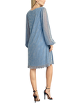 A-VIEW Fiba Long Sleeve Mini Dress, Blue