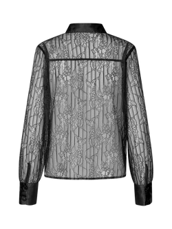A-VIEW Florence Sheer Lace Shirt, Black - view 2, Black