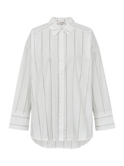 A-VIEW Magnolia Stripe Back Pleat Shirt, Off White, Off White
