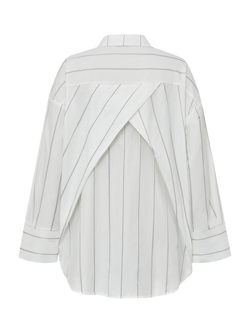 A-VIEW Magnolia Stripe Back Pleat Shirt, Off White - view 2, Off White