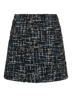 A-VIEW Cennet Textured Tweed Mini Skirt, Navy/Multi - view 2, Navy/Multi