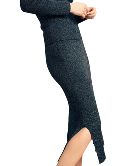 A-VIEW Felicity Rib Sparkle Skirt, Black/Silver - view 2, Black/Silver