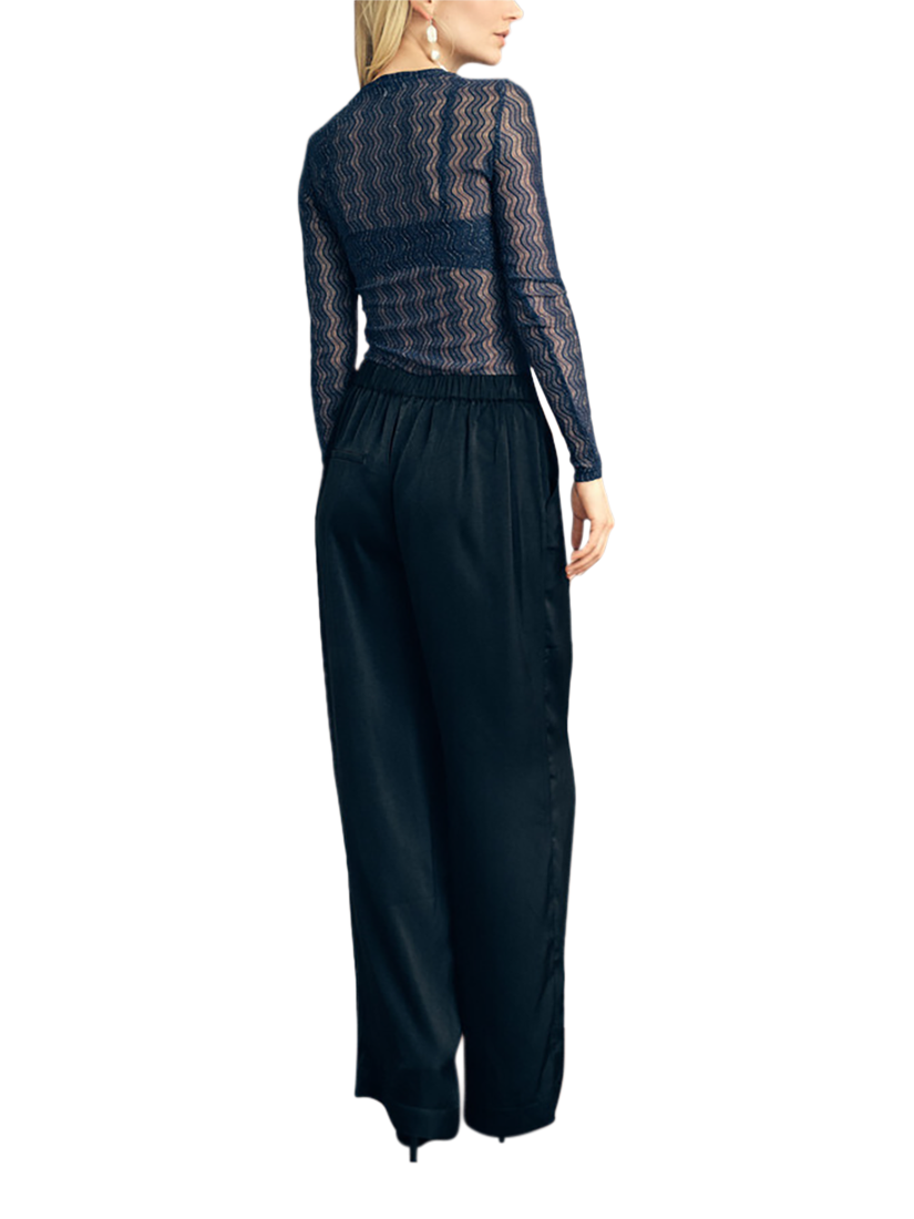 Product image 2 of 4, which shows A-VIEW Anna Wide Leg Trousers, Black, 8