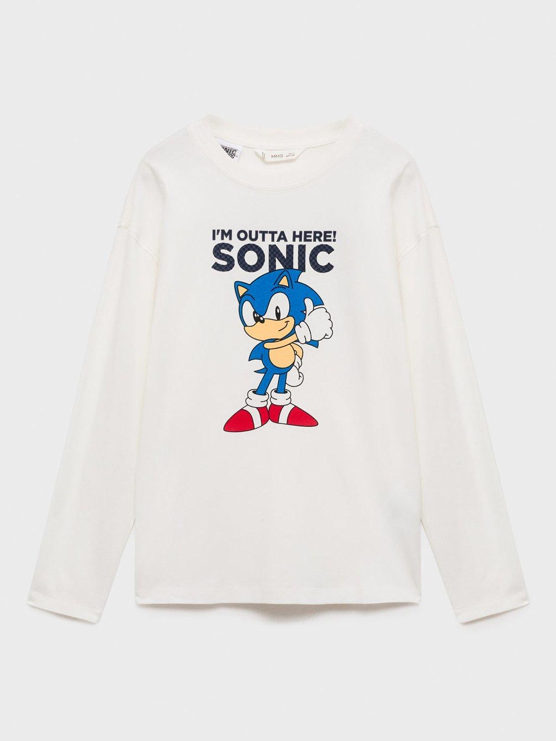 Mango Kids' Embossed Sonic Cotton Top, Natural White