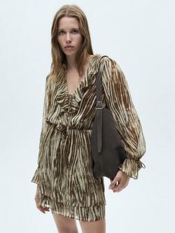 Mango Siena Stripe Dress, Green/Multi, Green/Multi