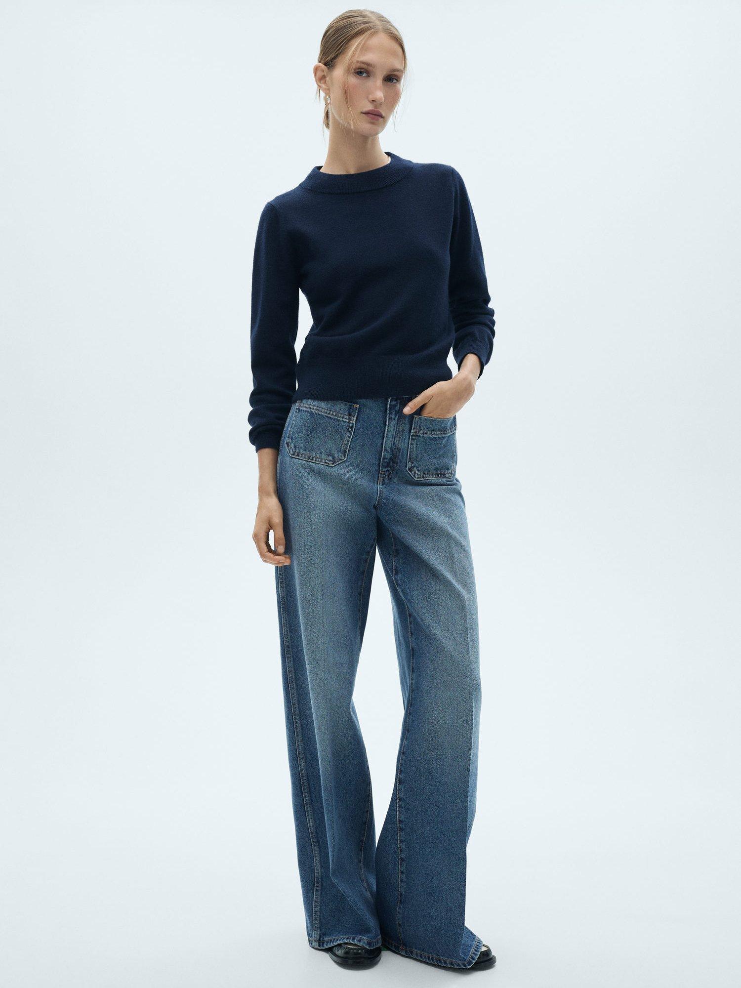 Product image 2 of 7, which shows Mango Emma Wide Leg Jeans, Blue, 8