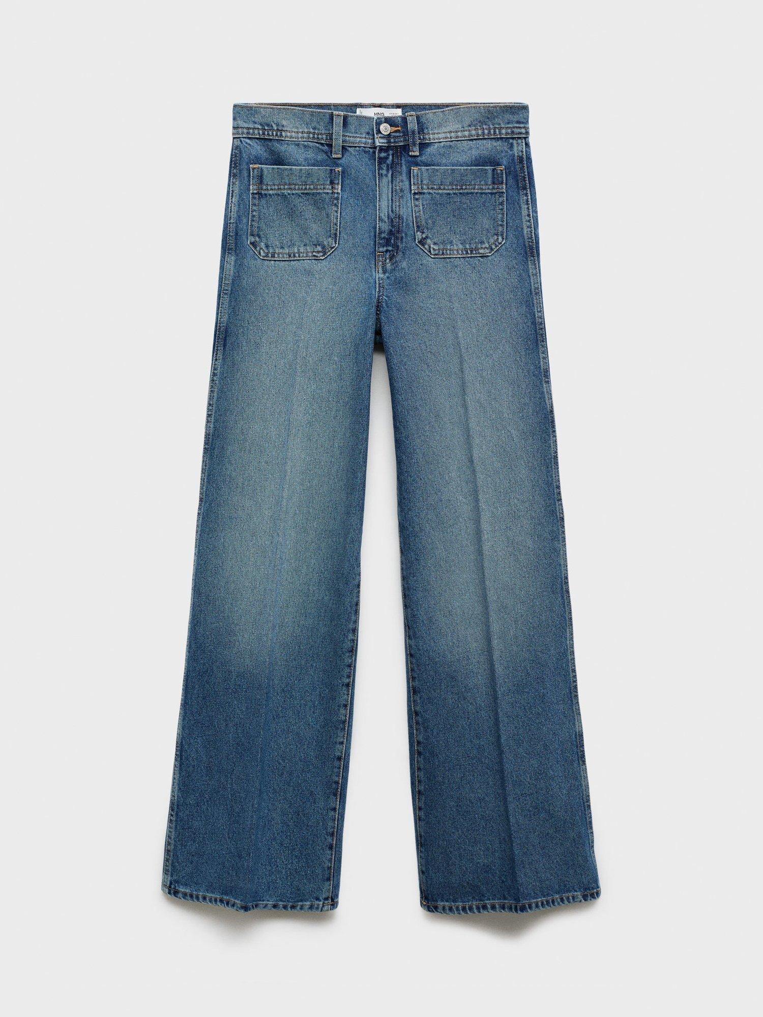 Product image 3 of 7, which shows Mango Emma Wide Leg Jeans, Blue, 8