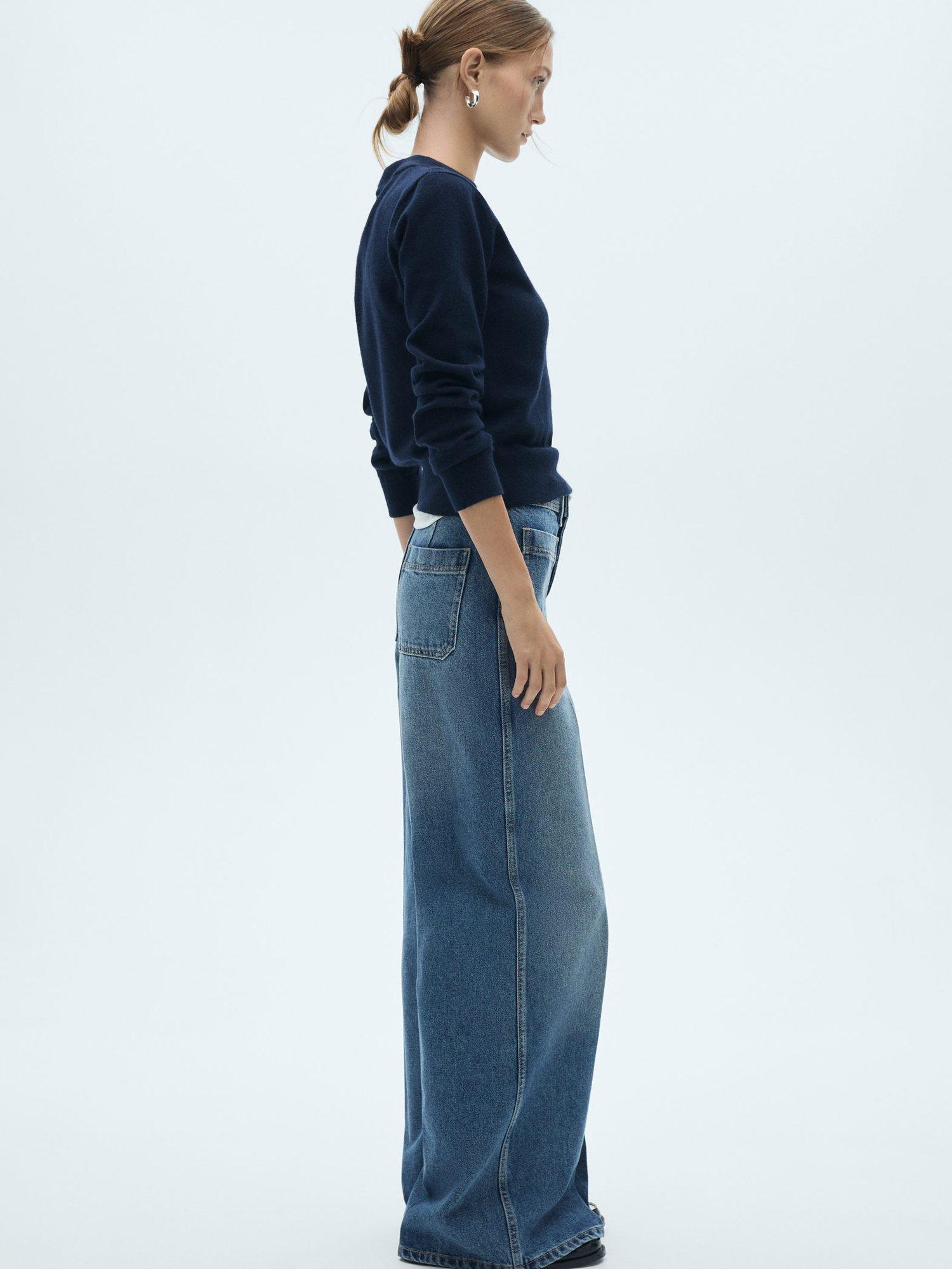 Product image 6 of 7, which shows Mango Emma Wide Leg Jeans, Blue, 8