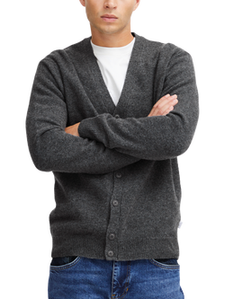 Casual Friday Karl Lambswool Knitted Cardigan, Pewter