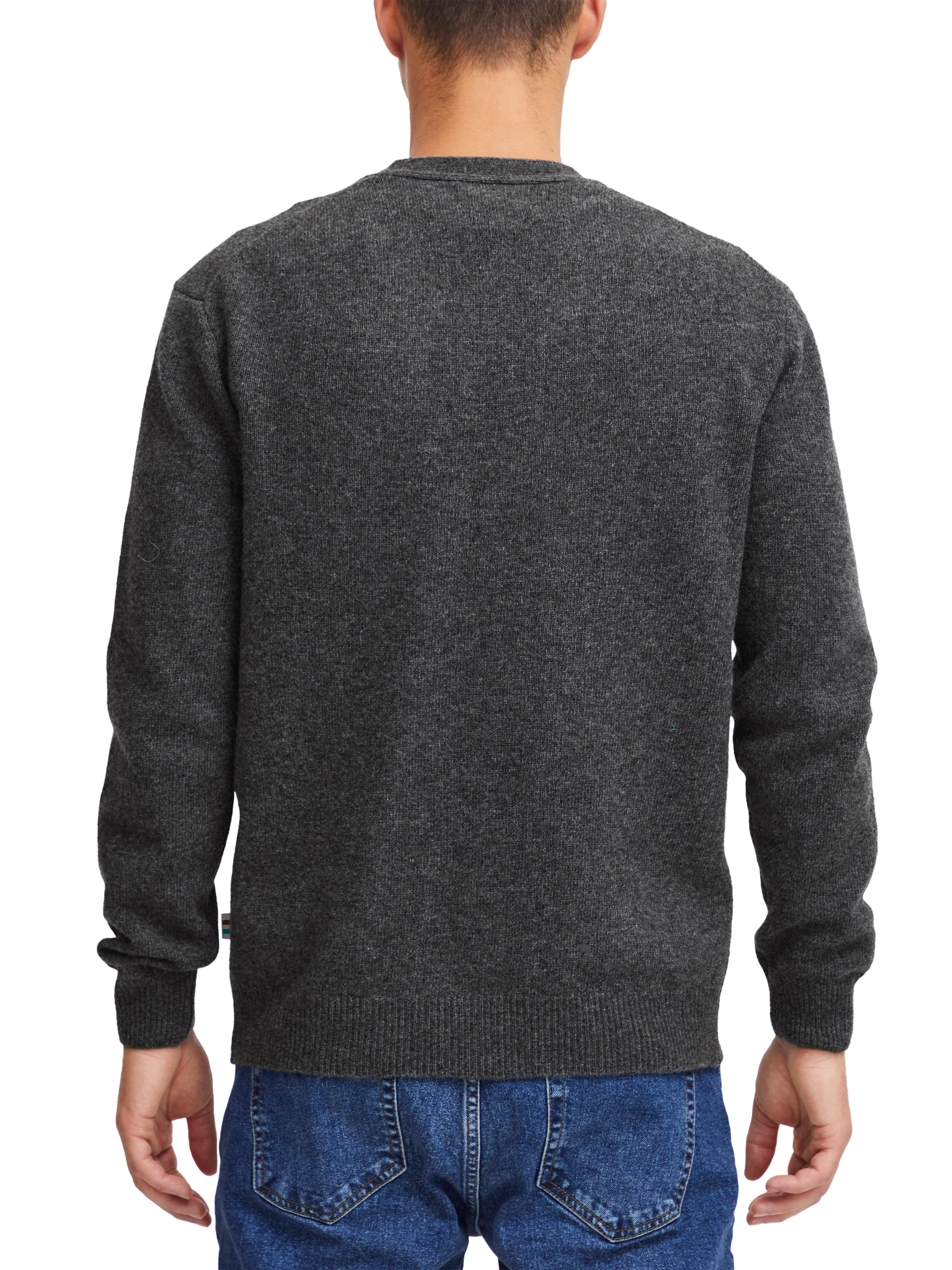 Product image 2 of 7, which shows Casual Friday Karl Lambswool Knitted Cardigan, Pewter, S