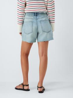 John Lewis ANYDAY Frayed Hem Denim Shorts - view 2, Mid Wash