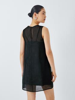 John Lewis ANYDAY Overlay Sleeveless Shift Dress, Black - view 2, Black