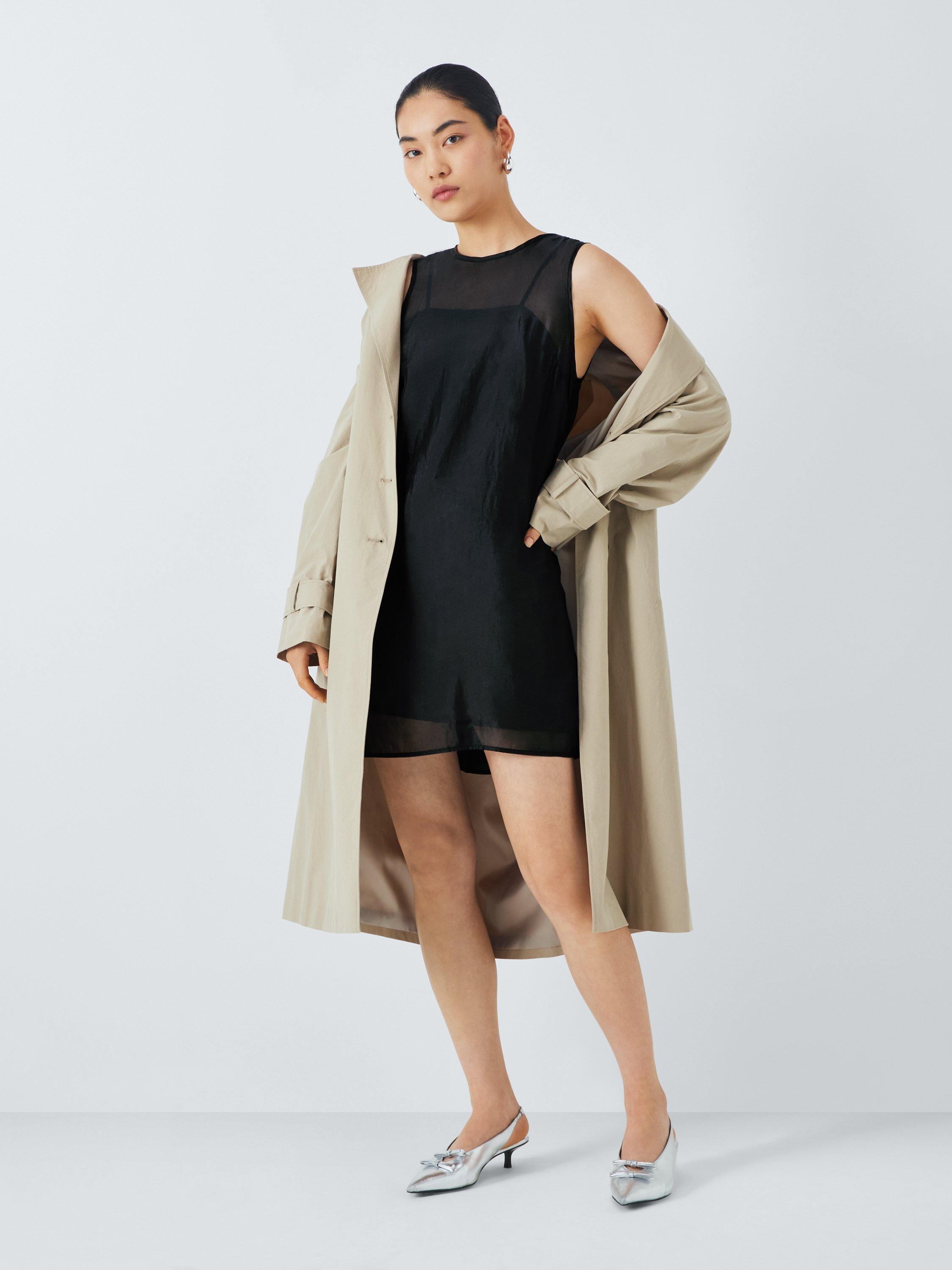 Product image 3 of 6, which shows John Lewis ANYDAY Overlay Sleeveless Shift Dress, Black, 6