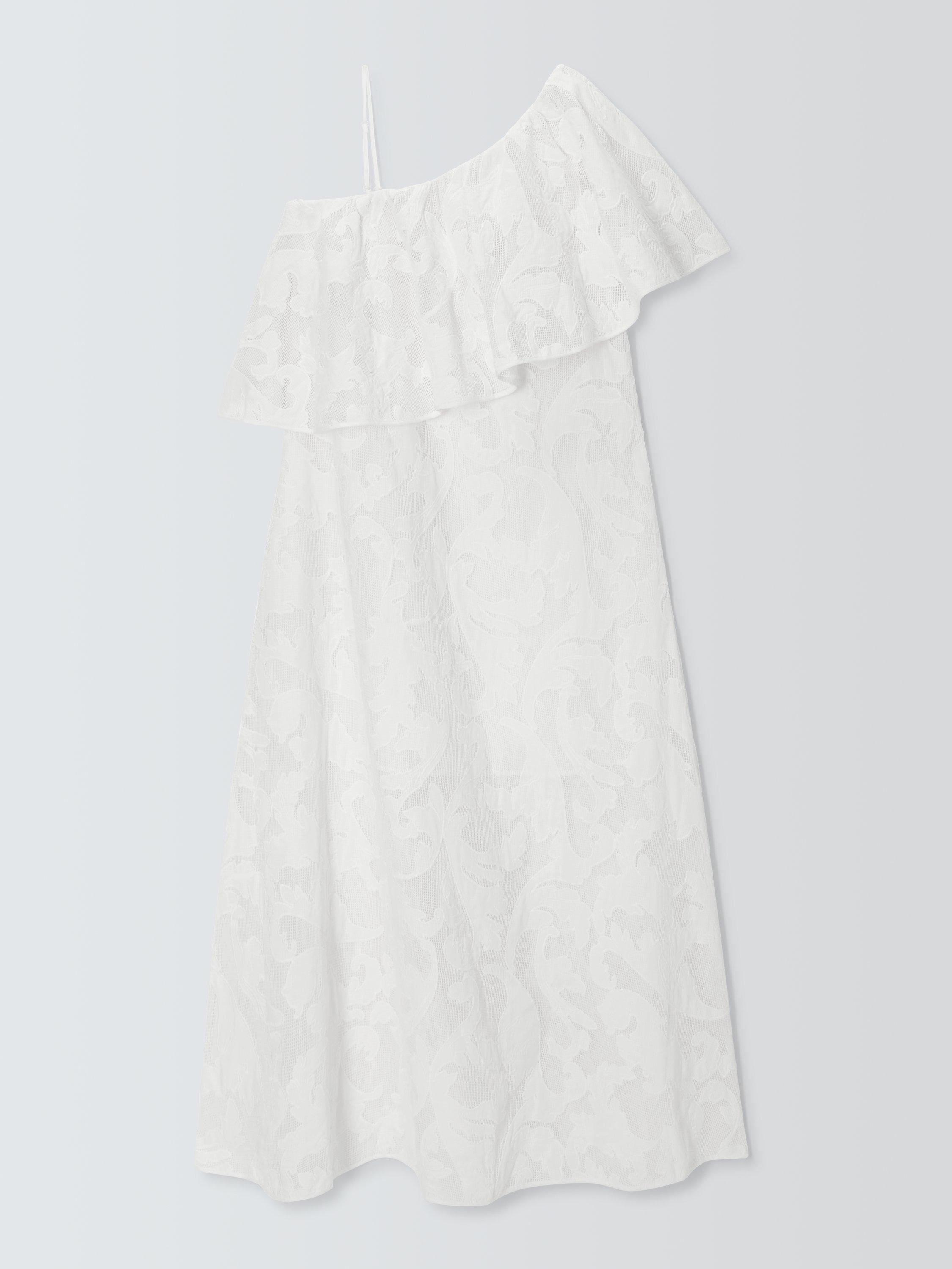 Product image 4 of 6, which shows John Lewis Editions Floral Applique Cold Shoulder Cotton Maxi Dress, White, 6