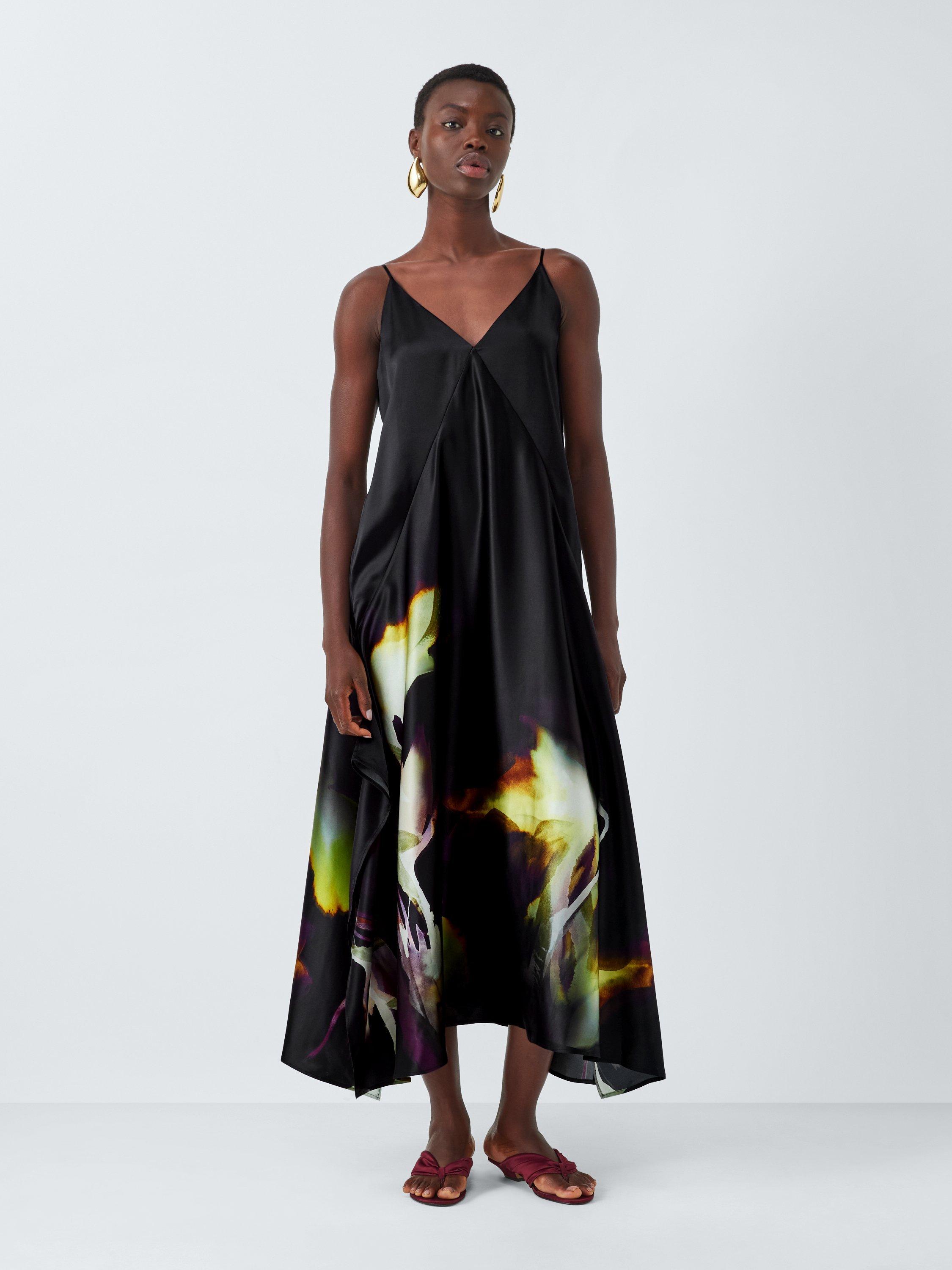 Product image 1 of 7, which shows John Lewis Editions Sleeveless Silk Midaxi Dress, Violetta Bloom, 6