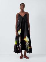 John Lewis Editions Sleeveless Silk Midaxi Dress, Violetta Bloom