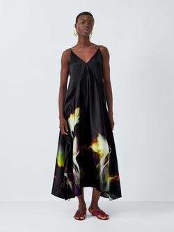 John Lewis Editions Sleeveless Silk Midaxi Dress, Violetta Bloom, Violetta Bloom