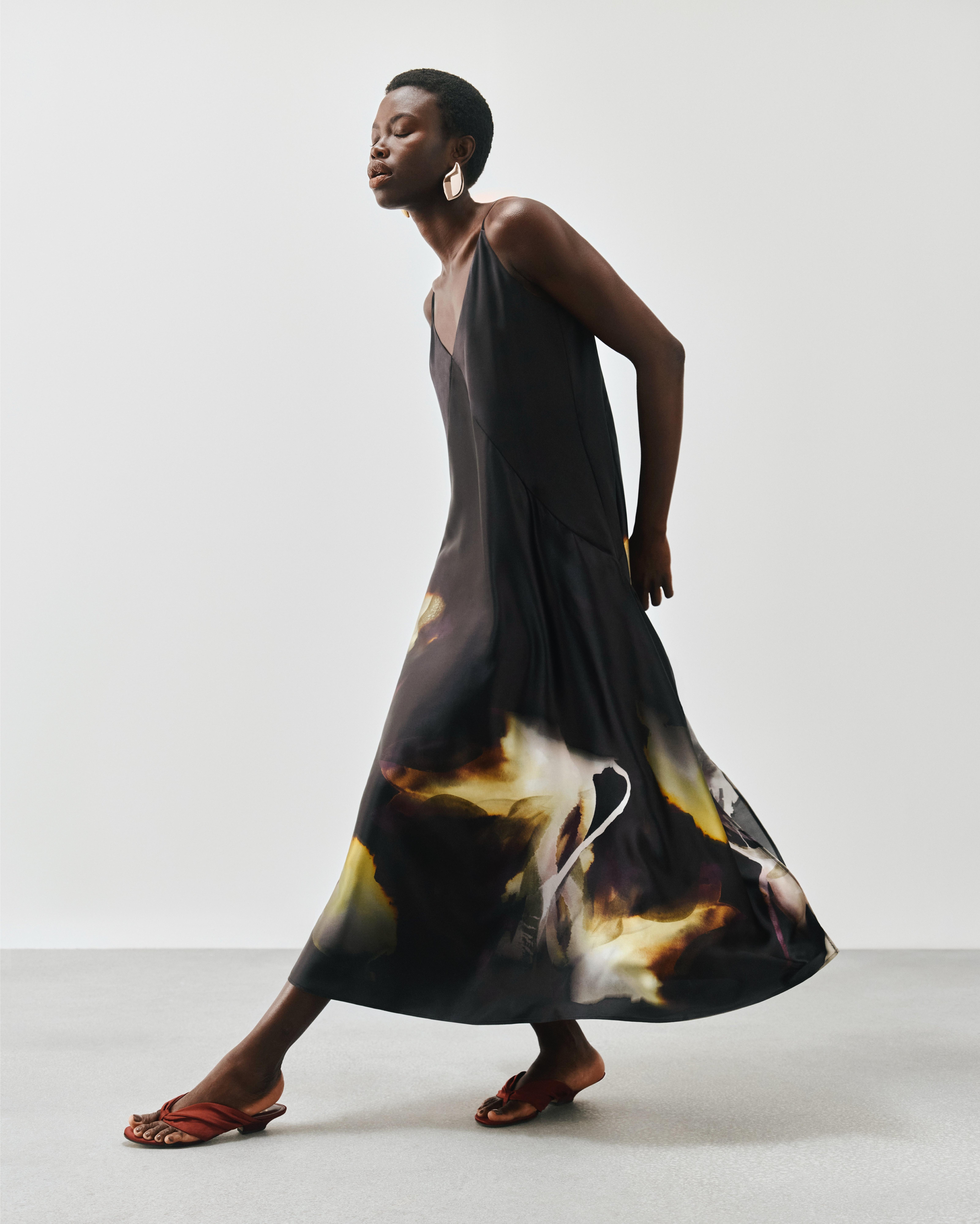 Product image 7 of 7, which shows John Lewis Editions Sleeveless Silk Midaxi Dress, Violetta Bloom, 6