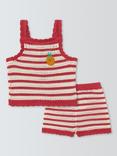 John Lewis Baby Crochet Top and Shorts Set, Red