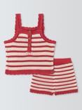 John Lewis Baby Crochet Top and Shorts Set, Red