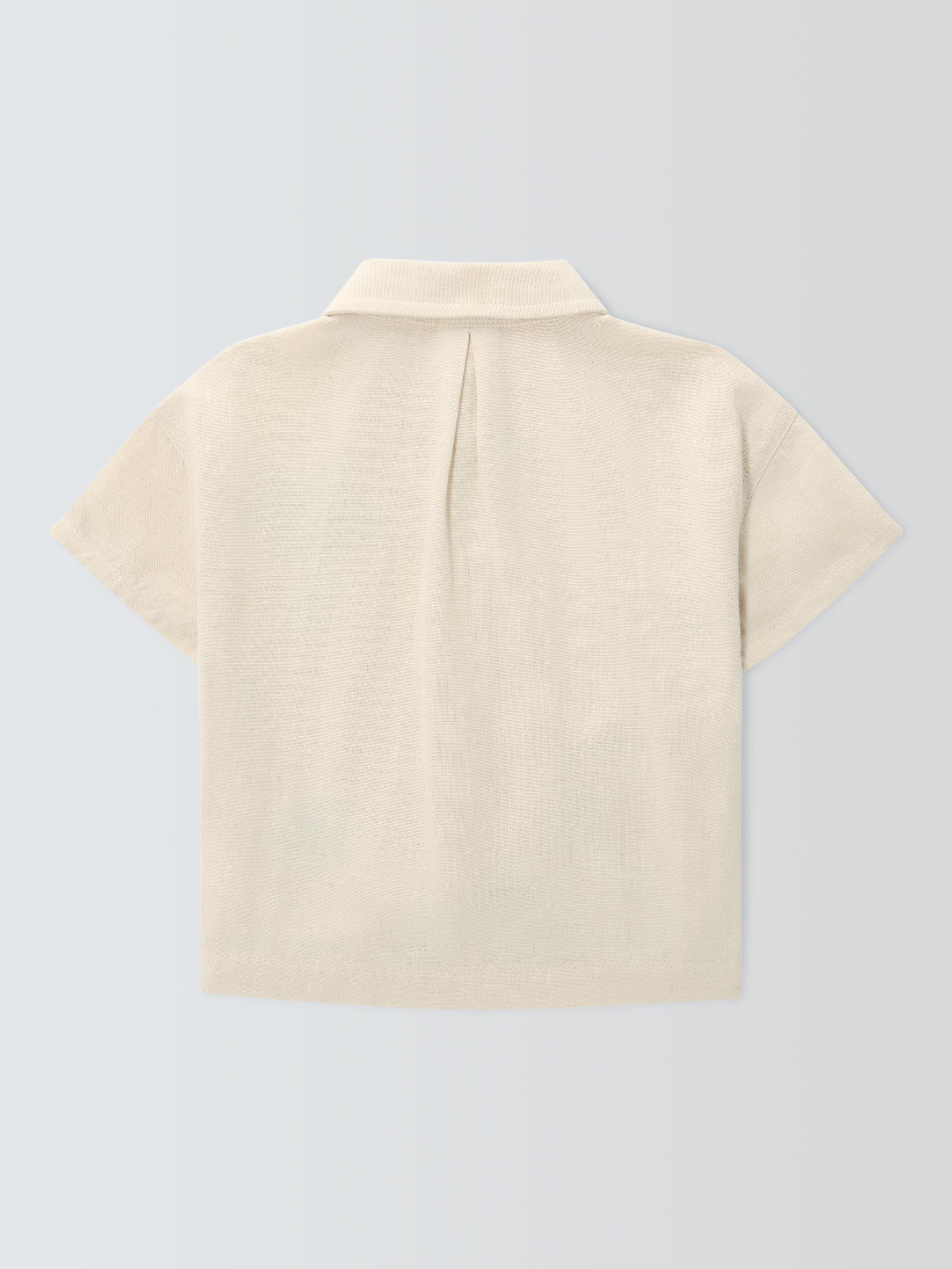 Product image 2 of 3, which shows John Lewis Baby Embroidered Linen Blend Shirt, Multi, 0-3 months