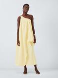 John Lewis Editions Linen Tencel Blend One Shoulder Clasp Maxi Dress, Pale Yellow