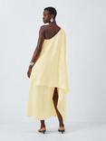 John Lewis Editions Linen Tencel Blend One Shoulder Clasp Maxi Dress, Pale Yellow