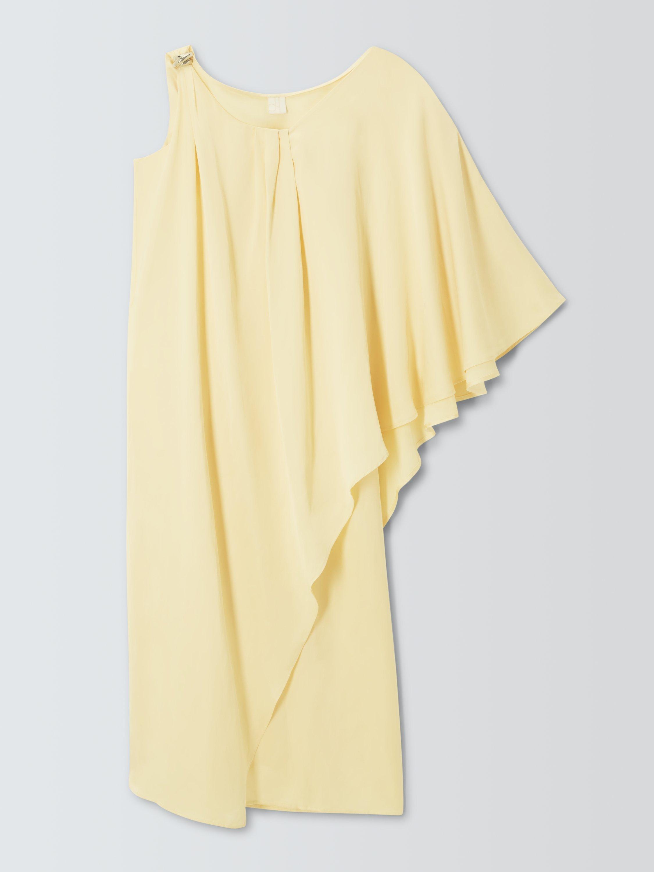 Product image 4 of 6, which shows John Lewis Editions Linen Tencel Blend Clasp Detail Maxi Dress, Pale Yellow, 6