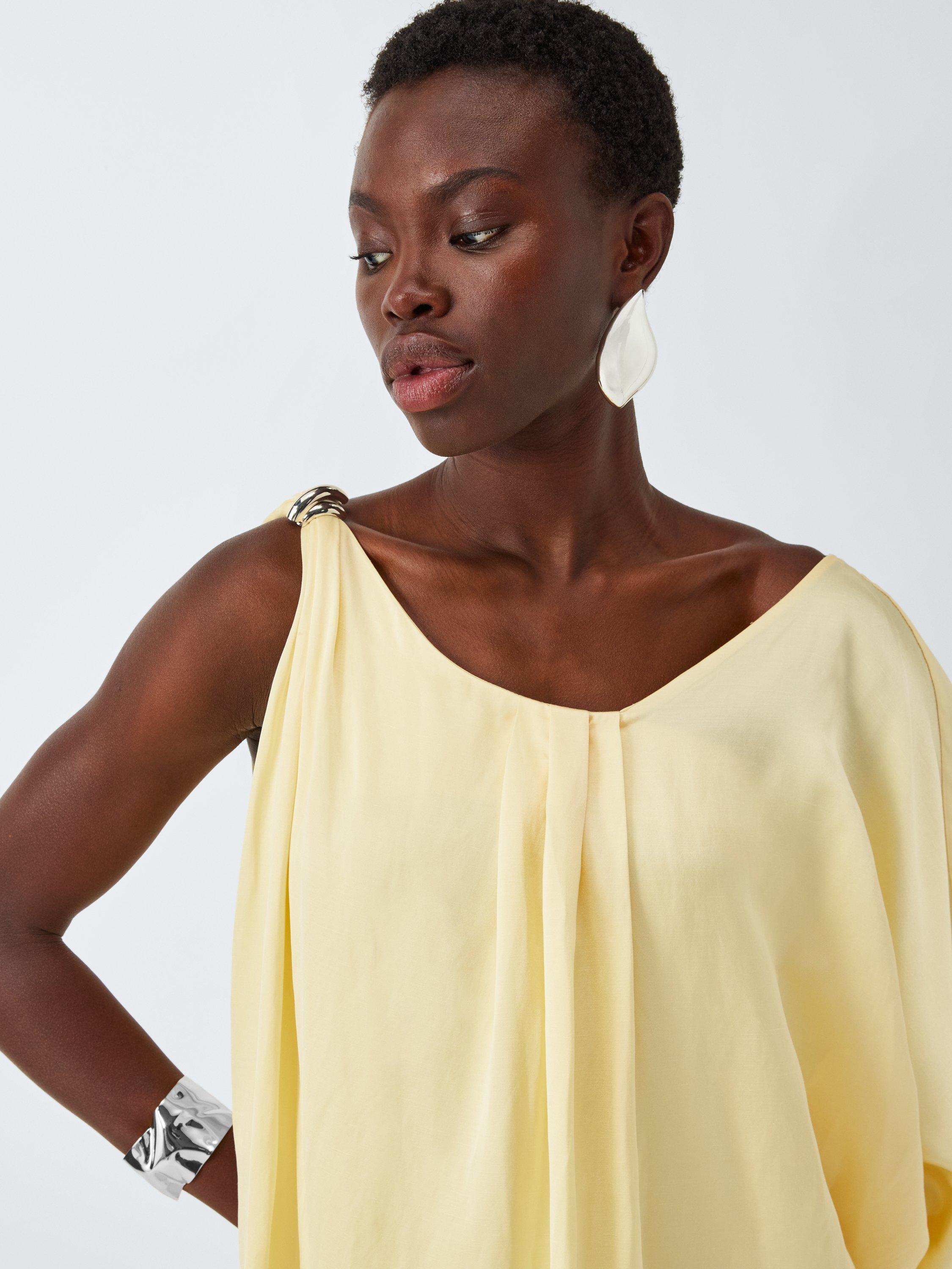 Product image 5 of 6, which shows John Lewis Editions Linen Tencel Blend Clasp Detail Maxi Dress, Pale Yellow, 6