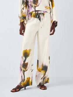 John Lewis Editions Floral Print Fluid Trousers, Violetta Bloom, Violetta Bloom
