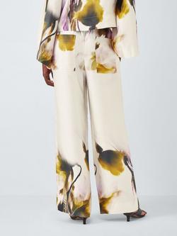 John Lewis Editions Floral Print Fluid Trousers, Violetta Bloom - view 2, Violetta Bloom