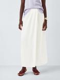 John Lewis Editions Linen Tencel Blend Draped Maxi Skirt, White
