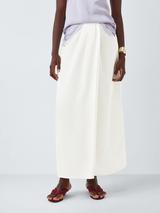 John Lewis Editions Linen Tencel Blend Draped Maxi Skirt, White