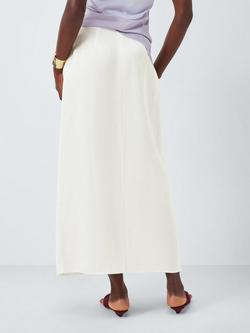 John Lewis Editions Linen Tencel Blend Draped Maxi Skirt, White - view 2, White