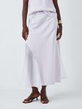 John Lewis Editions Linen Tencel Blend Sheer Panel Maxi Skirt, Lilac